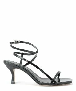 JEANNE VOULAND Sandales Sublim Double Cuir Verni Noir