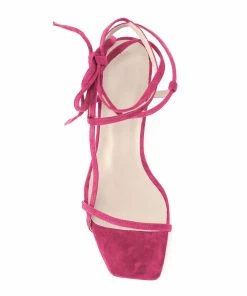 JEANNE VOULAND Sandales Sublim Nœud Cuir Suédé Fuschia -Golden Goose-boutique jvsublimdoubsuefush 02 1
