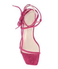 JEANNE VOULAND Sandales Sublim Nœud Cuir Suédé Fuschia -Golden Goose-boutique jvsublimdoubsuefush 02