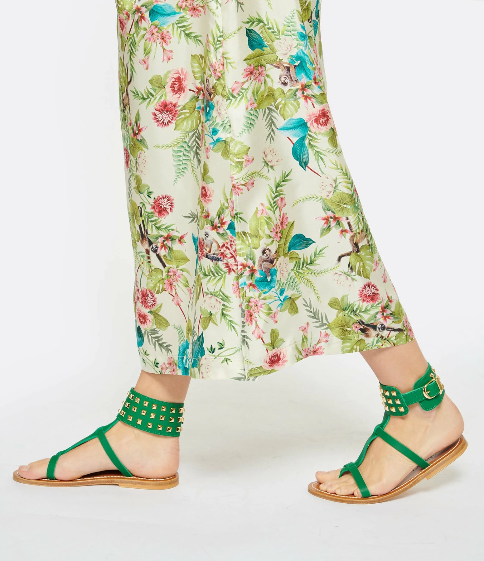 K.jacques Sandales Forban Cuir Pul Vert Pyramides Doré 7 K.jacques Sandales Forban Cuir Pul Vert Pyramides Doré – Image 5