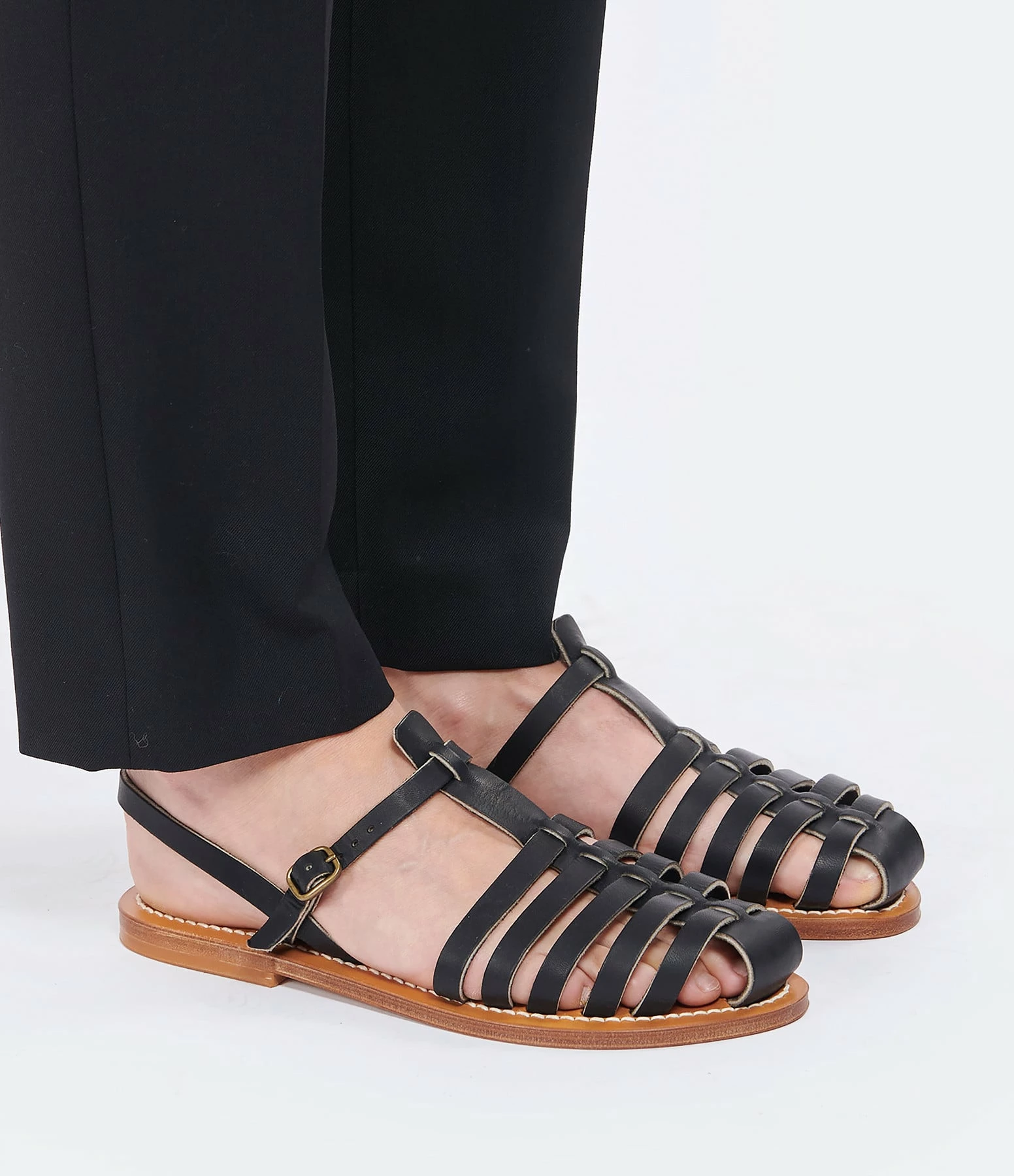 K.jacques Sandales Adrien Cuir Pul Noir 7 K.jacques Sandales Adrien Cuir Pul Noir – Image 5