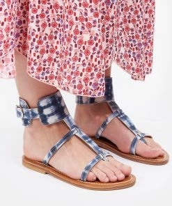 K.jacques Sandales Caravelle Cuir Arat Tie & Dye Bleu -Golden Goose-boutique kjaca look20200129 518