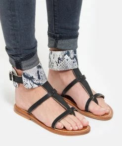 K.jacques Sandales Caravelle Cuir Pul Noir Hawai Blanc -Golden Goose-boutique kjaca look20200131 88