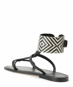 K.jacques Sandales Caravelle Ebène Cuir Pul Noir Blanc -Golden Goose-boutique kjaca31132 pck20210310 3