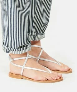 K.jacques Sandales Delta Cuir Lame Argenté -Golden Goose-boutique kjade look20210223 396