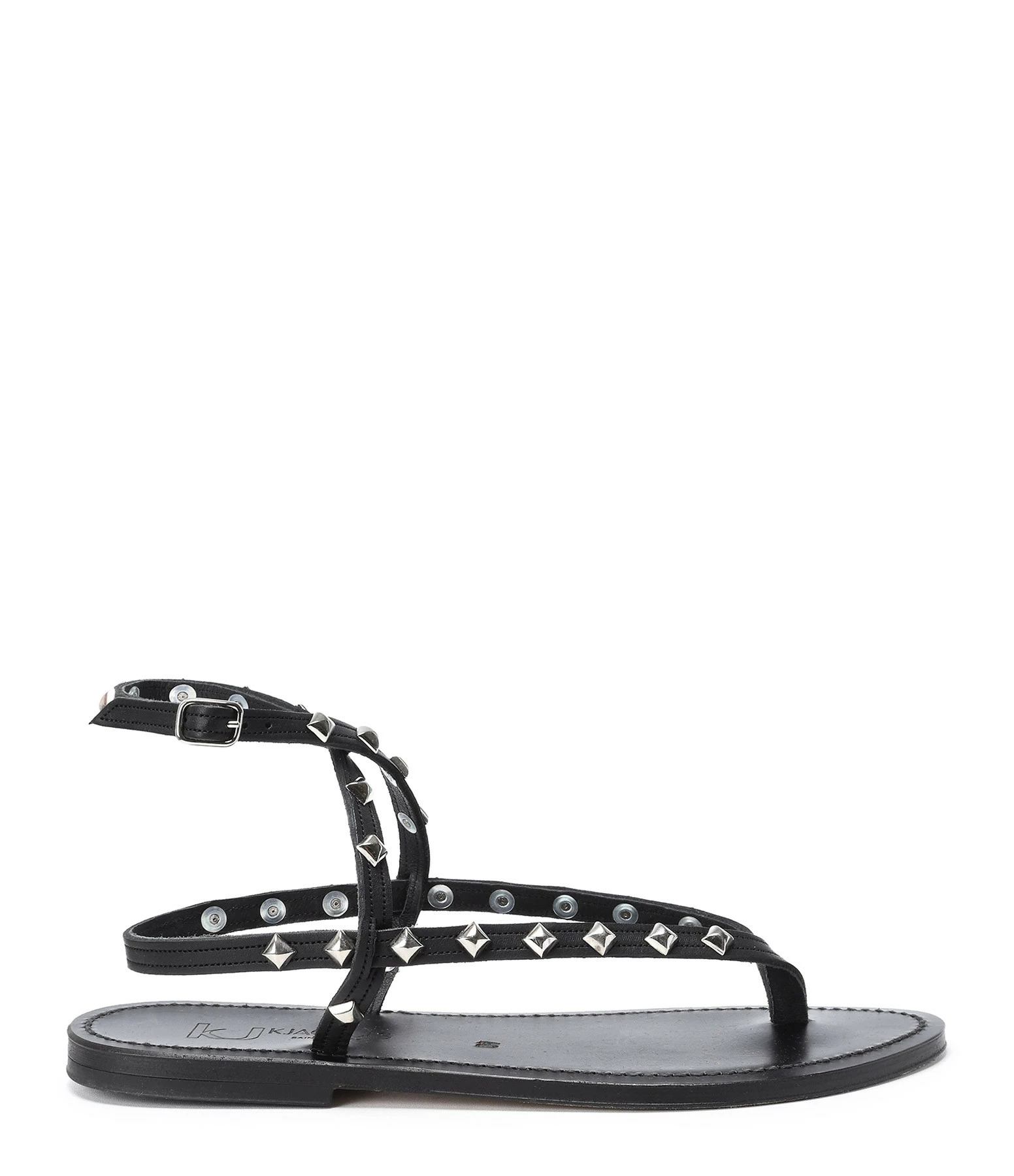 K.jacques Sandales Deltapyr Ebene Cuir Pul Noir Pyramides Argenté 3 K.jacques Sandales Deltapyr Ebene Cuir Pul Noir Pyramides Argenté