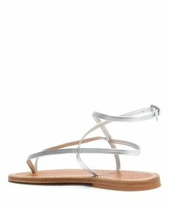 K.jacques Sandales Delta Cuir Lame Argenté -Golden Goose-boutique kjade31135 pck20210118 3