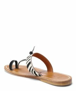 K.jacques Tongs Ganges Cuir Pul Noir Horsy Zèbre -Golden Goose-boutique kjaga158559 pck20190115 2