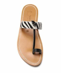 K.jacques Tongs Ganges Cuir Pul Noir Horsy Zèbre -Golden Goose-boutique kjaga158559 pck20190115 3