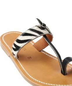 K.jacques Tongs Ganges Cuir Pul Noir Horsy Zèbre -Golden Goose-boutique kjaga158559 pck20190115 4