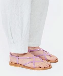 K.jacques Sandales Ingrid Cuir Mira Lagon Violet -Golden Goose-boutique kjain look20220128 356