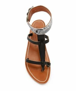 K.jacques Sandales Caravelle Cuir Pul Noir Hawai Blanc -Golden Goose-boutique lulli 03022 5222222568891