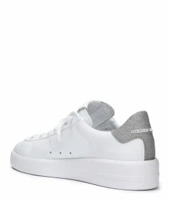 Golden Goose Baskets Pure Star Cuir Blanc Glitter Argenté -Golden Goose-boutique lulli00283 5222222581807 1