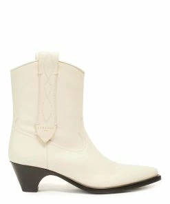 Bottines Justine Cuir Écru, Collaboration Made In Tomboy X Sartore