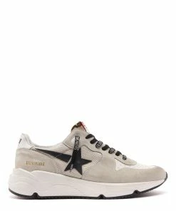 Golden Goose Baskets Homme Running Sole Gris Blanc