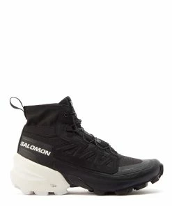 MM6 Maison Margiela Baskets Cross High Cuir Noir, Collaboration MM6 X Salomon