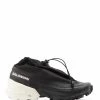 MM6 Maison Margiela Baskets Cross Low Cuir Noir, Collaboration MM6 X Salomon