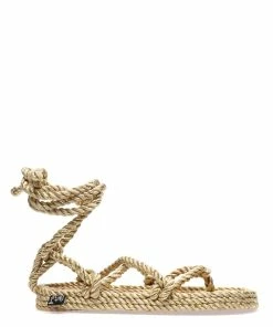 Nomadic State Of Mind Sandales Romano Beige Doré Pailleté