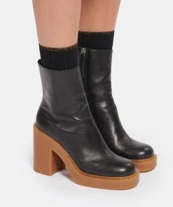 N.O.M.E Bottes Brigitte Cuir Noir -Golden Goose-boutique nomeb look20220831 77