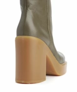 N.O.M.E Bottes Brigitte Cuir Olive -Golden Goose-boutique nomeb46121 pck20220629 4