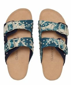 Claris Virot Mules Odette Cuir Clous Tie & Dye Bleu -Golden Goose-boutique odette tie dye bleu 2