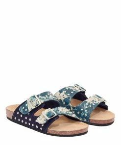 Claris Virot Mules Odette Cuir Clous Tie & Dye Bleu -Golden Goose-boutique odette tie dye bleu 3