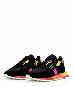 GHOUD VENICE Baskets Rush Low Mesh Noir Jaune -Golden Goose-boutique rmlwmm42 4