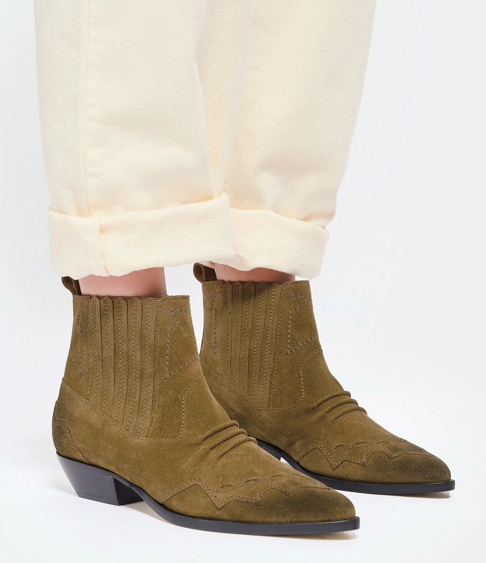 Roseanna Bottines Tucson Cuir Kaki 7 Roseanna Bottines Tucson Cuir Kaki – Image 5