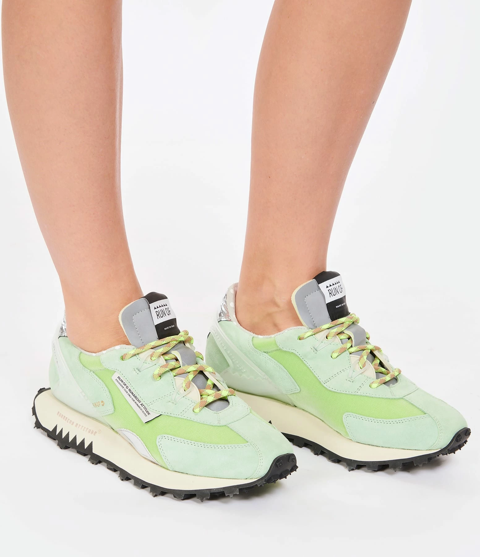 RUN OF Baskets Apple Pie Mirror Cuir Vert Clair 7 RUN OF Baskets Apple Pie Mirror Cuir Vert Clair – Image 5