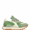 RUN OF Baskets Mango Cuir Vert Blanc Cassé