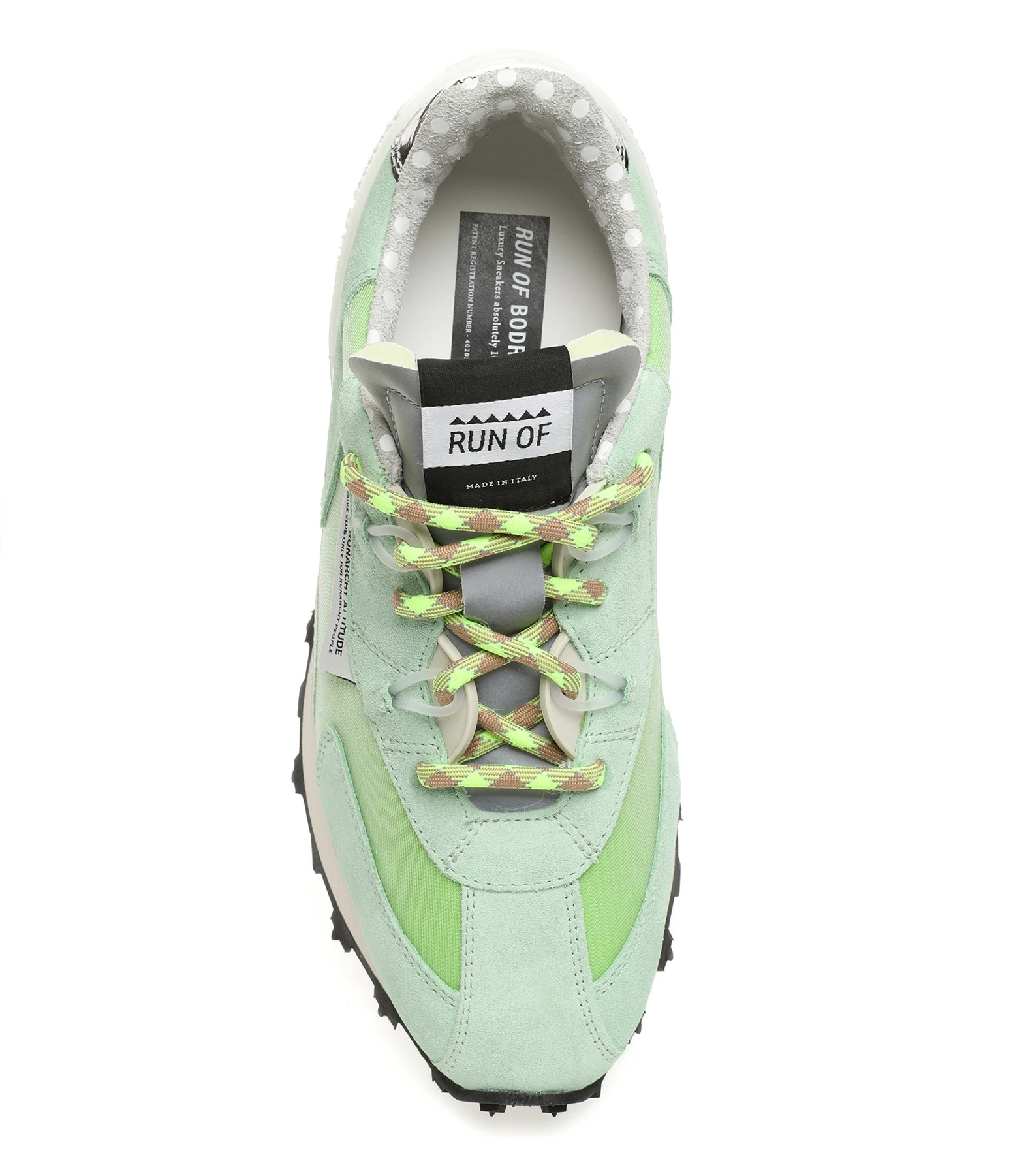 RUN OF Baskets Apple Pie Mirror Cuir Vert Clair 4 RUN OF Baskets Apple Pie Mirror Cuir Vert Clair – Image 2
