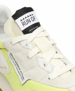 RUN OF Baskets Lime Bodrum Genesis Cuir Jaune Blanc Cassé -Golden Goose-boutique runof48760 pck20230109 4