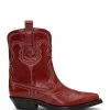 Ganni Bottines Santiag Cuir Cerise -Golden Goose-boutique s2031 4911 396