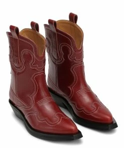 Ganni Bottines Santiag Cuir Cerise 9 Ganni Bottines Santiag Cuir Cerise -Golden Goose-boutique s2031 4911 396 2