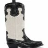 Ganni Bottes Santiag Cuir Noir Écru -Golden Goose-boutique s2121 4911 087