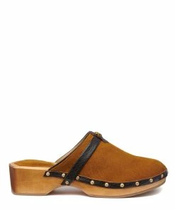 Claris Virot Sabots Arlette Cuir Marron