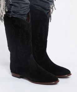 SHILOH HERITAGE Bottes Midnight Cuir Suédé Noir -Golden Goose-boutique shilo look20211208 236