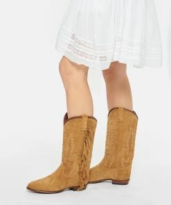 SHILOH HERITAGE Bottes Midnight Franges Cuir Suédé Ambre -Golden Goose-boutique shilo look20230118 101