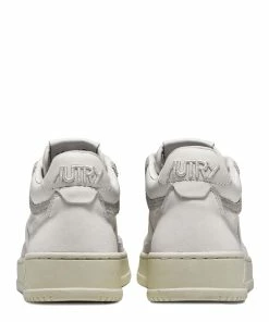 AUTRY Baskets Mid Cuir Blanc -Golden Goose-boutique sneakers open mid in pelle e suede bianco autry 18898 dettaglio2x