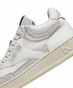 AUTRY Baskets Mid Cuir Blanc -Golden Goose-boutique sneakers open mid in pelle e suede bianco autry 18901 dettaglio2x