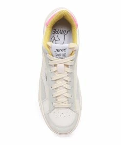 STR*HYPE Baskets Cuir Biologique Blanc Rose -Golden Goose-boutique strst51412 pck20230224 2