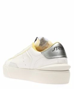 STR*HYPE Baskets Cuir Biologique Blanc Argenté -Golden Goose-boutique strst51413 pck20230222 3