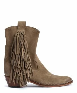 Zadig & Voltaire Bottines Pilar Cuir Suédé Taupe