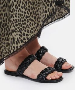 THERA'S Mules Tressées Cuir Noir -Golden Goose-boutique thera look20220209 395