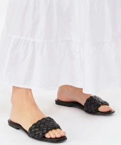 THERA'S Mules Tressées Cuir Noir -Golden Goose-boutique thera look20230110 208