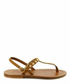 K.jacques Sandales ValeriePyr Cuir Pul Naturel Or