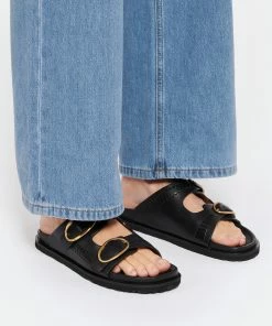 Vanessa Bruno Sandales Fussbet Cuir Noir -Golden Goose-boutique vbrun look20230104 44