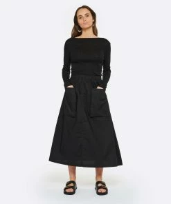 Vanessa Bruno Sandales Fussbet Cuir Noir -Golden Goose-boutique vbrun look20230118 216