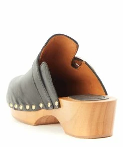 Vanessa Bruno Sabots 40mm Cuir Végétal Noir -Golden Goose-boutique vbrun41110 pck20220125 3