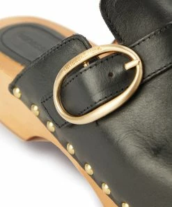 Vanessa Bruno Sabots 40mm Cuir Végétal Noir -Golden Goose-boutique vbrun41110 pck20220125 4